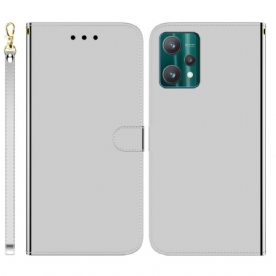 Flip Case voor Realme 9 Pro Plus Spiegel Van Kunstleer