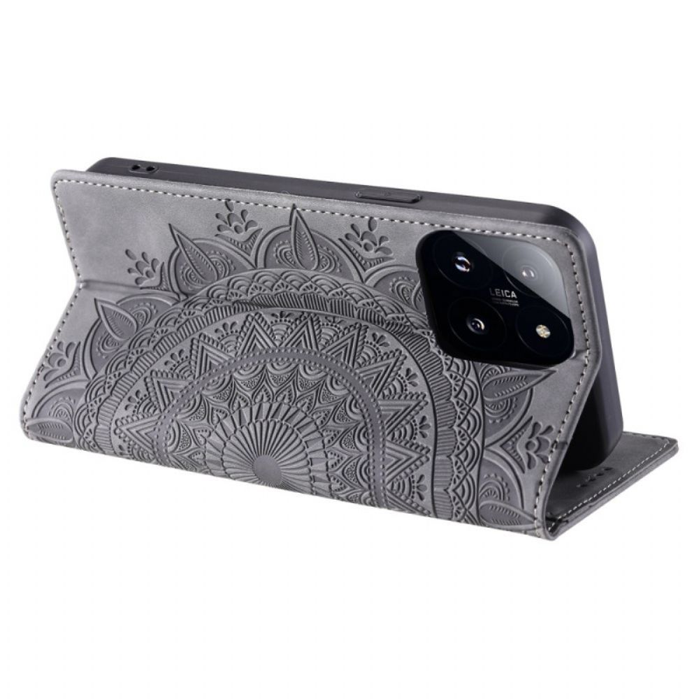 Flip Case Leren Xiaomi 14 Pro Mandala Suède-effect