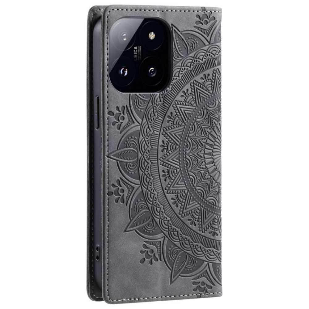 Flip Case Leren Xiaomi 14 Pro Mandala Suède-effect