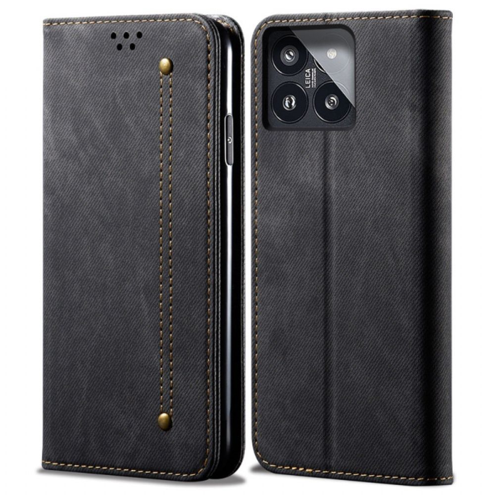 Folio-hoesje Xiaomi 14 Pro Jeansstof Bescherming Hoesje