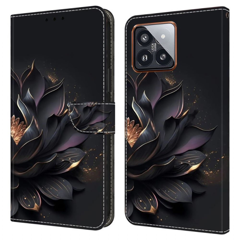 Folio-hoesje Xiaomi 14 Pro Telefoonhoesje Paarse Lotus