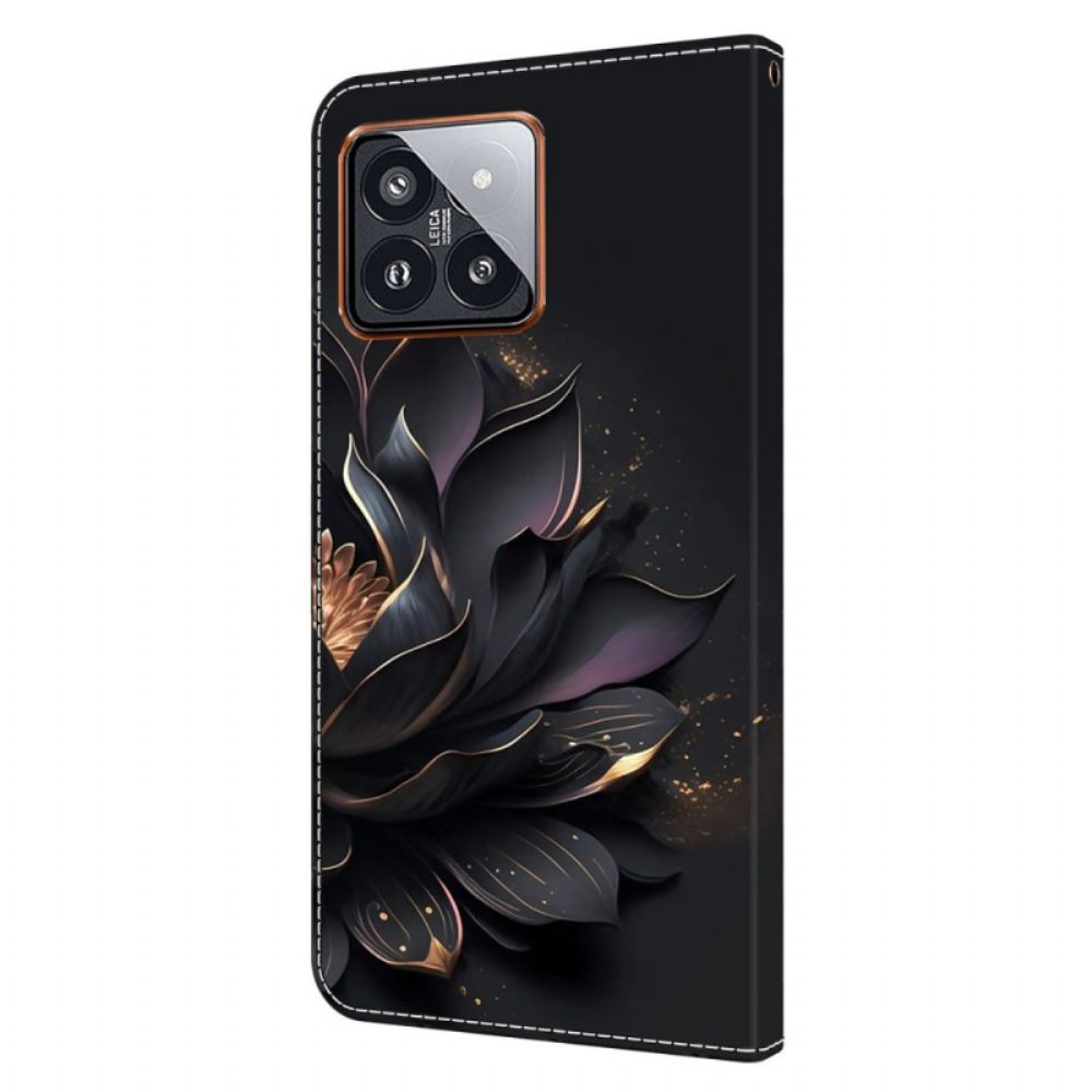 Folio-hoesje Xiaomi 14 Pro Telefoonhoesje Paarse Lotus