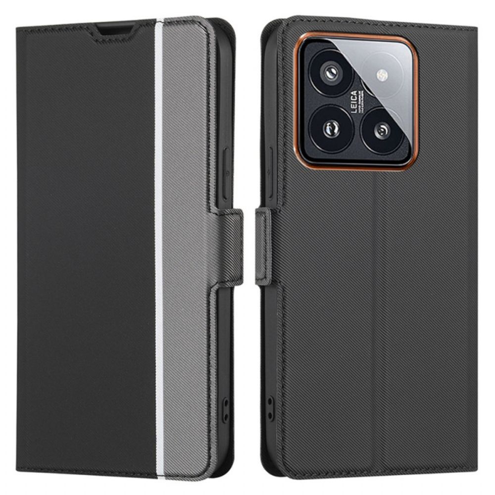 Folio-hoesje Xiaomi 14 Pro Telefoonhoesje Tweekleurig