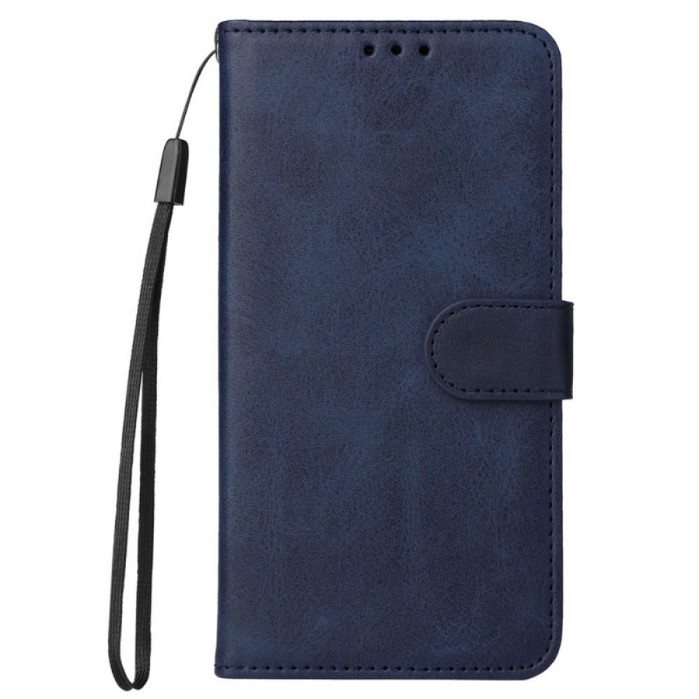 Leren Hoesje Voor Xiaomi 14 Pro Kuittextuur Met Bandjes