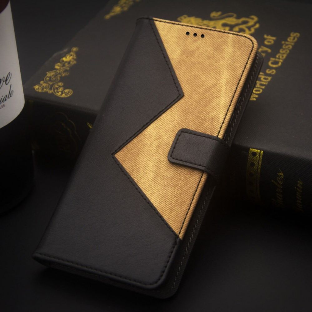 Leren Hoesje Voor Xiaomi 14 Pro Tweekleurige Idewei