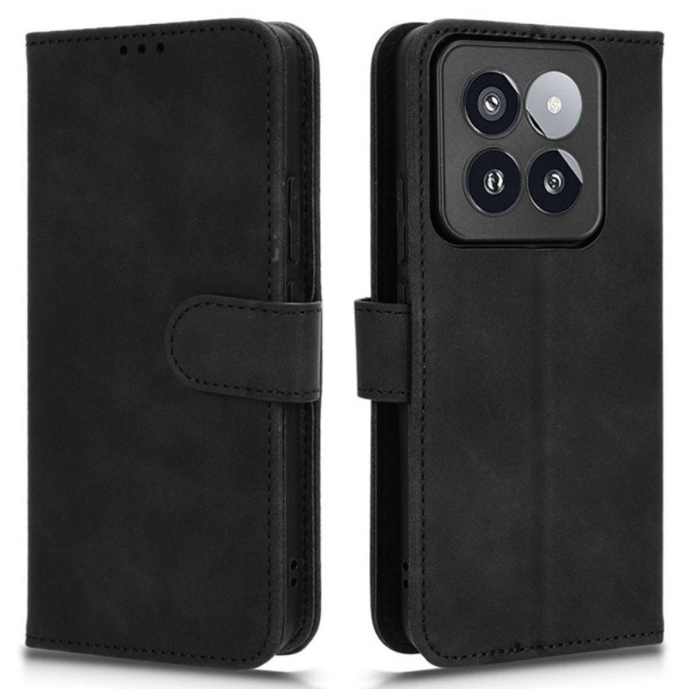 Leren Hoesje Xiaomi 14 Pro Suède-effect Bescherming Hoesje