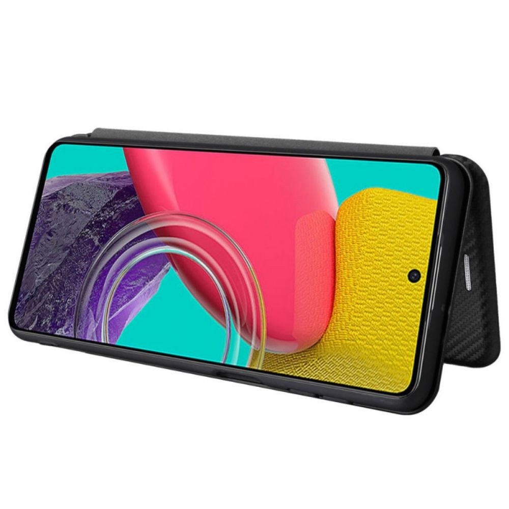 Bescherming Hoesje voor Samsung Galaxy M53 5G Folio-hoesje Koolstofvezel