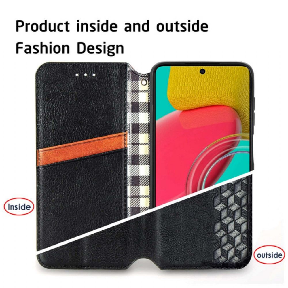 Bescherming Hoesje voor Samsung Galaxy M53 5G Folio-hoesje Ledereffectpatroon