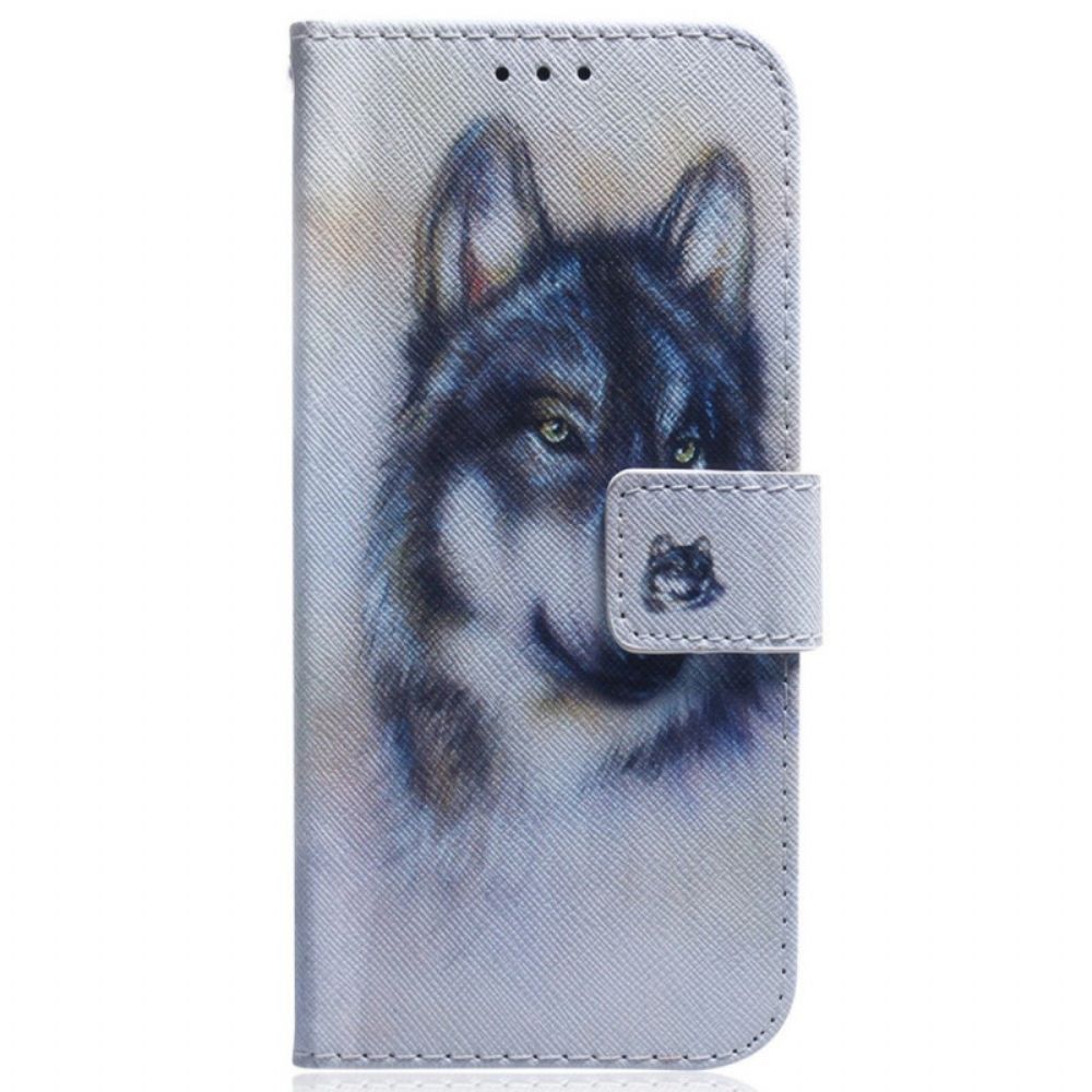 Flip Case voor Samsung Galaxy M53 5G Aquarel Hond