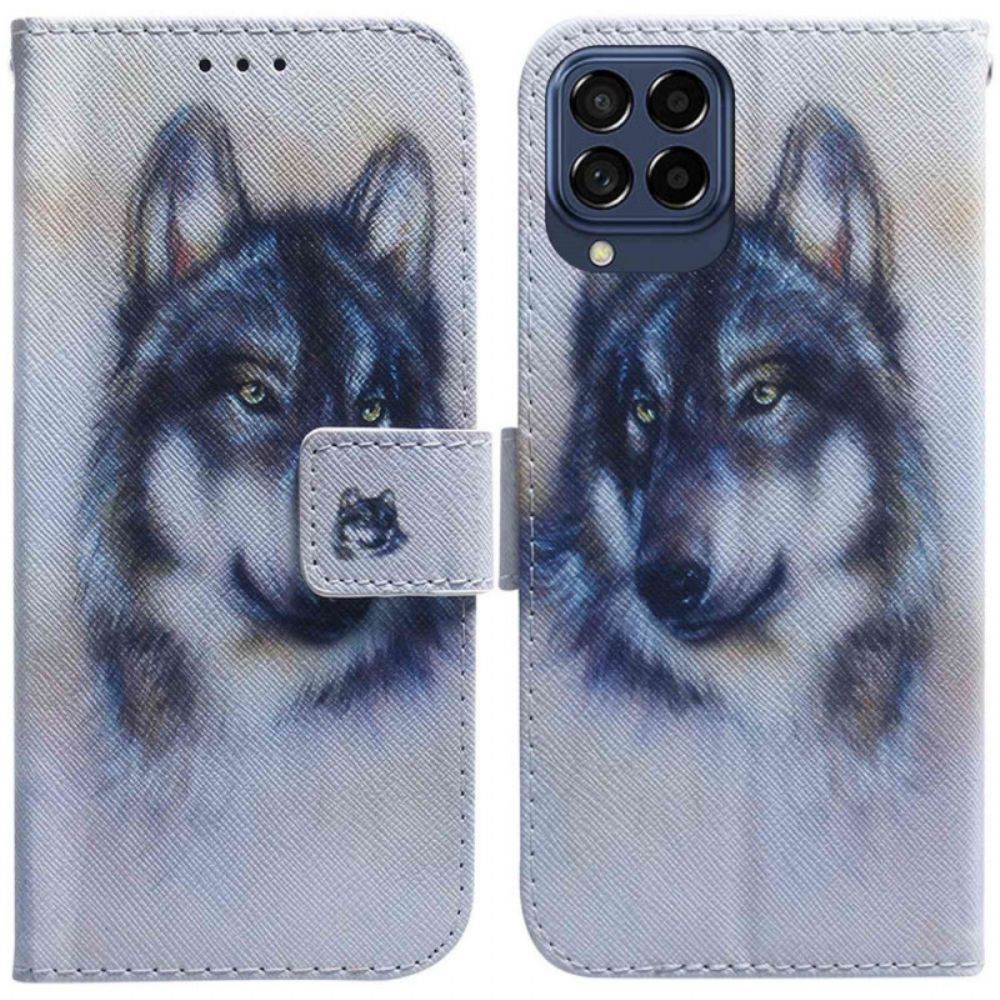 Flip Case voor Samsung Galaxy M53 5G Aquarel Hond