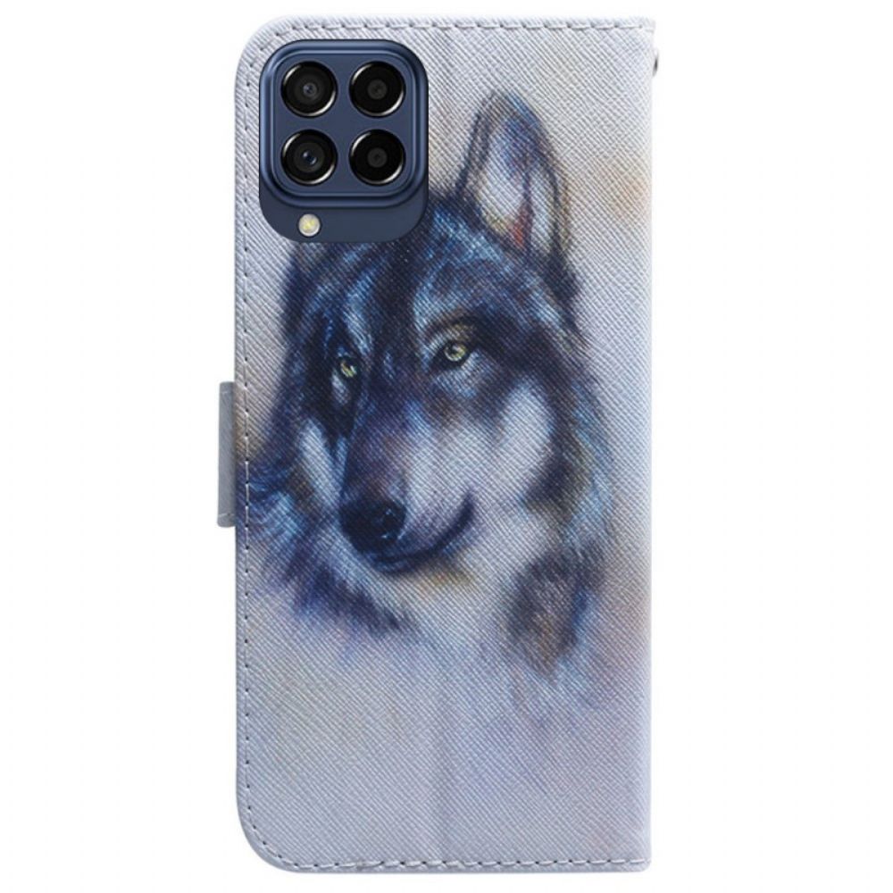 Flip Case voor Samsung Galaxy M53 5G Aquarel Hond