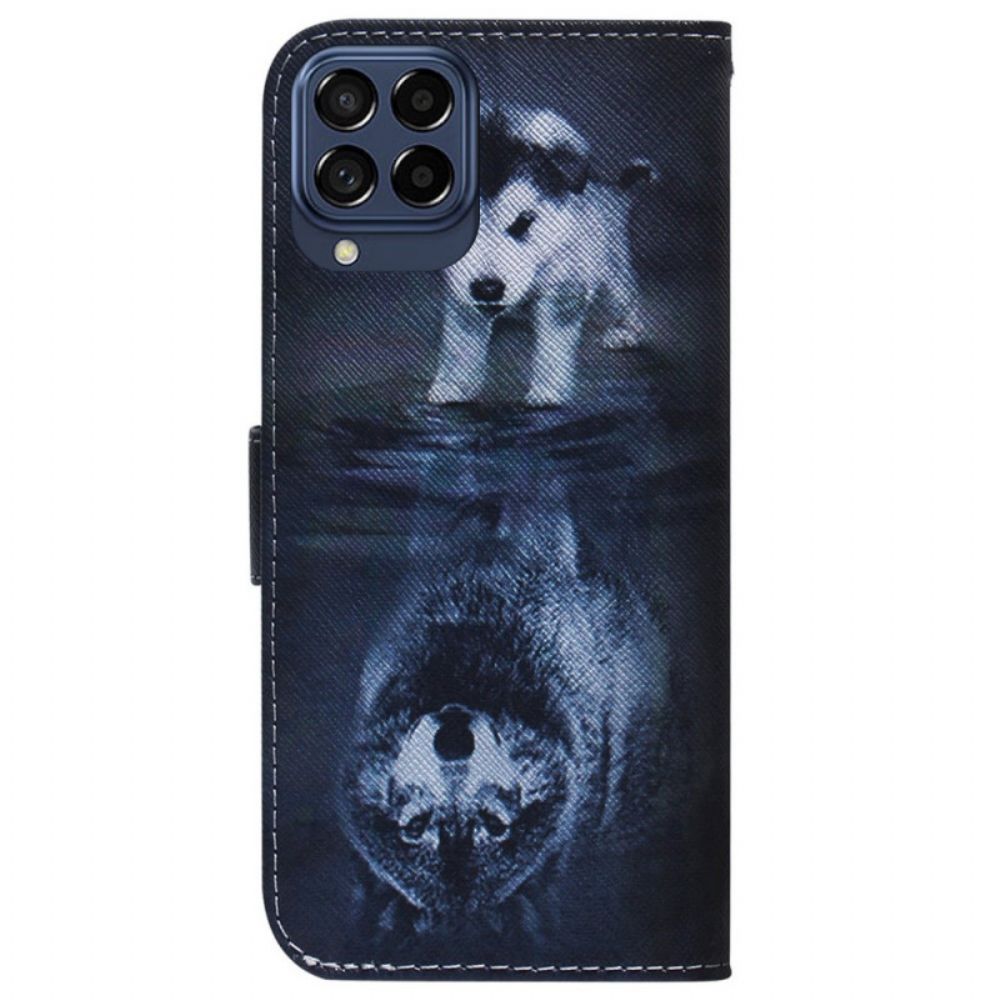 Flip Case voor Samsung Galaxy M53 5G Droom Van Puppy