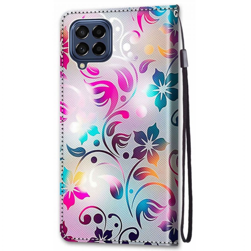 Flip Case voor Samsung Galaxy M53 5G Grafiek Met Lanyard