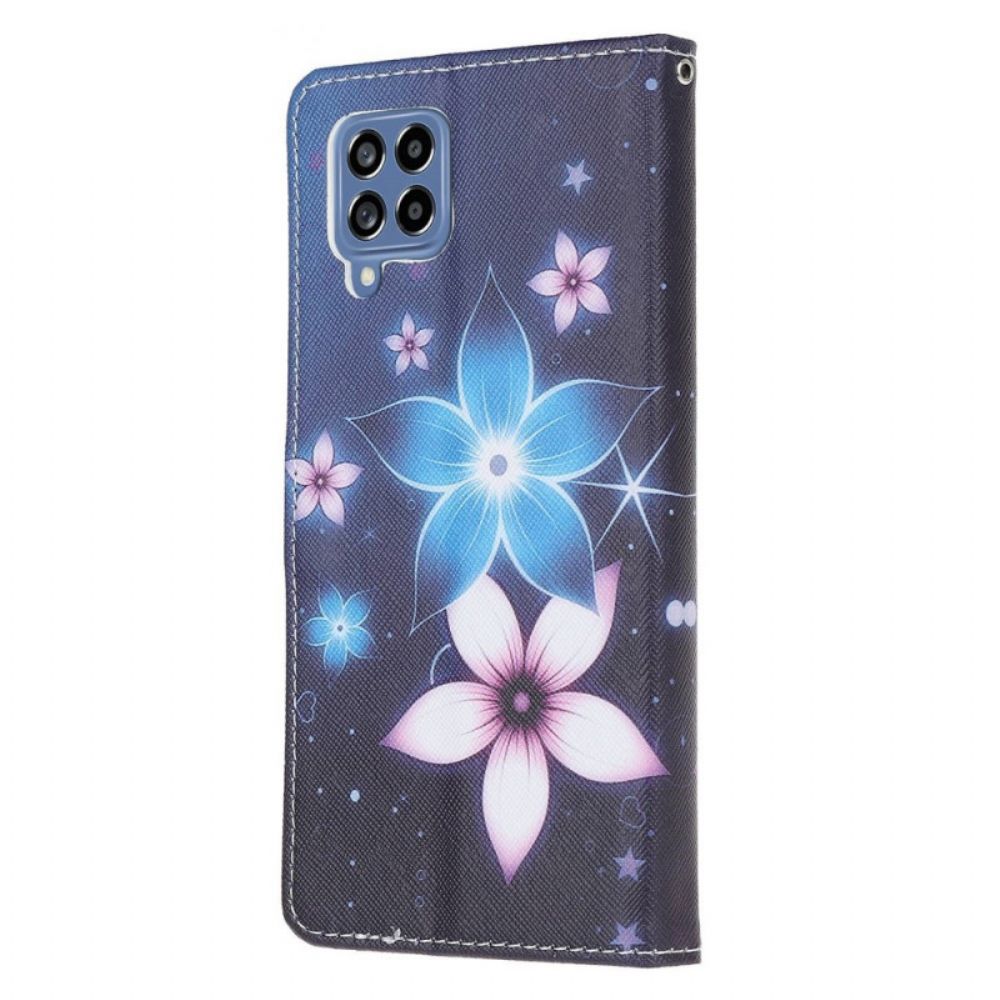 Flip Case voor Samsung Galaxy M53 5G Met Ketting Maanbloemband