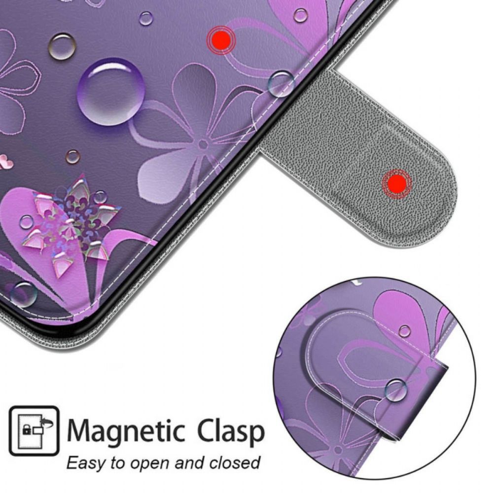 Flip Case voor Samsung Galaxy M53 5G Met Ketting Thong Drops