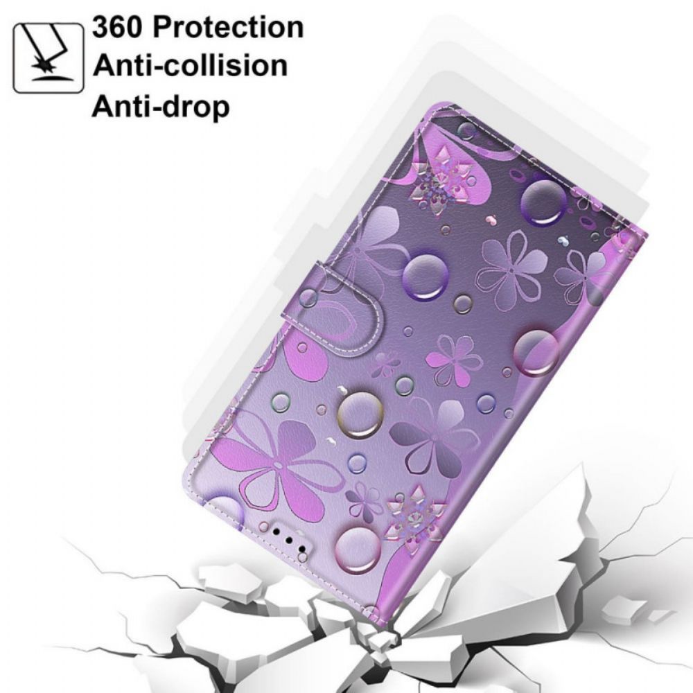 Flip Case voor Samsung Galaxy M53 5G Met Ketting Thong Drops