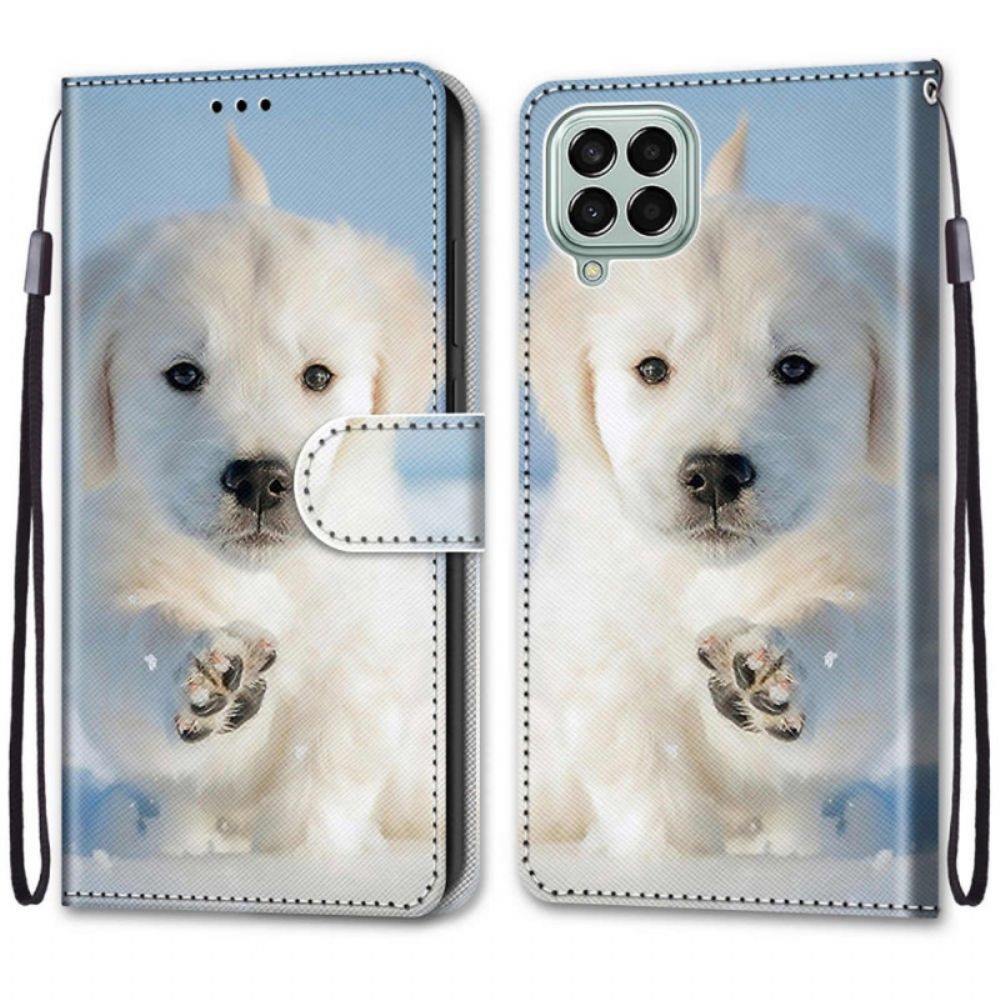 Flip Case voor Samsung Galaxy M53 5G Met Ketting Thong Hond