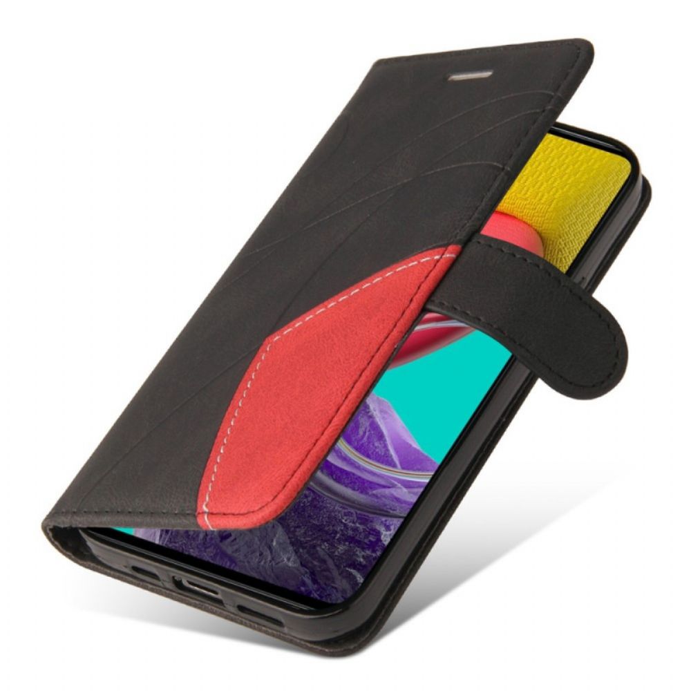 Flip Case voor Samsung Galaxy M53 5G Met Ketting Tweekleurige Riem