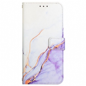 Folio-hoesje voor Samsung Galaxy M53 5G Marmer Met Riem