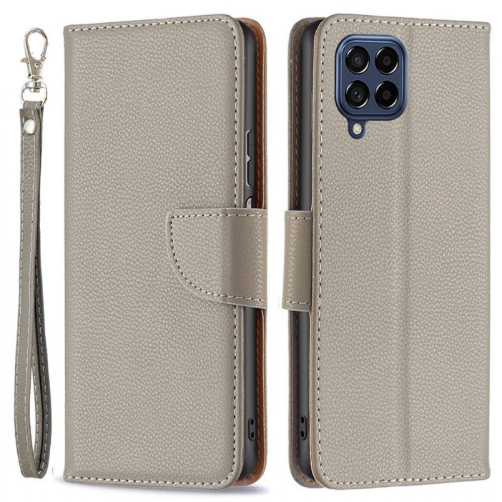 Folio-hoesje voor Samsung Galaxy M53 5G Met Ketting Schuine Riemsluiting