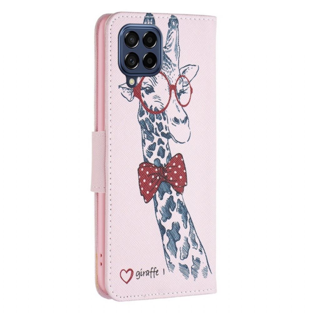 Folio-hoesje voor Samsung Galaxy M53 5G Nerdy Giraf