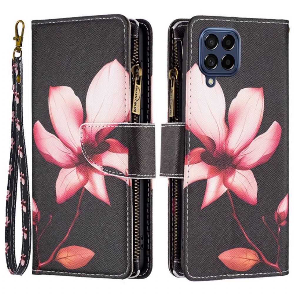 Folio-hoesje voor Samsung Galaxy M53 5G Portemonnee Leren Bloemen Portemonnee