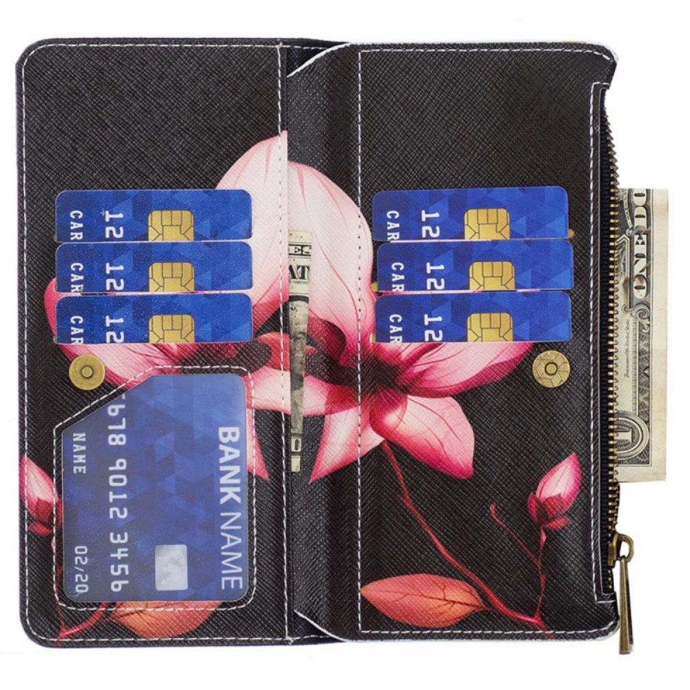 Folio-hoesje voor Samsung Galaxy M53 5G Portemonnee Leren Bloemen Portemonnee