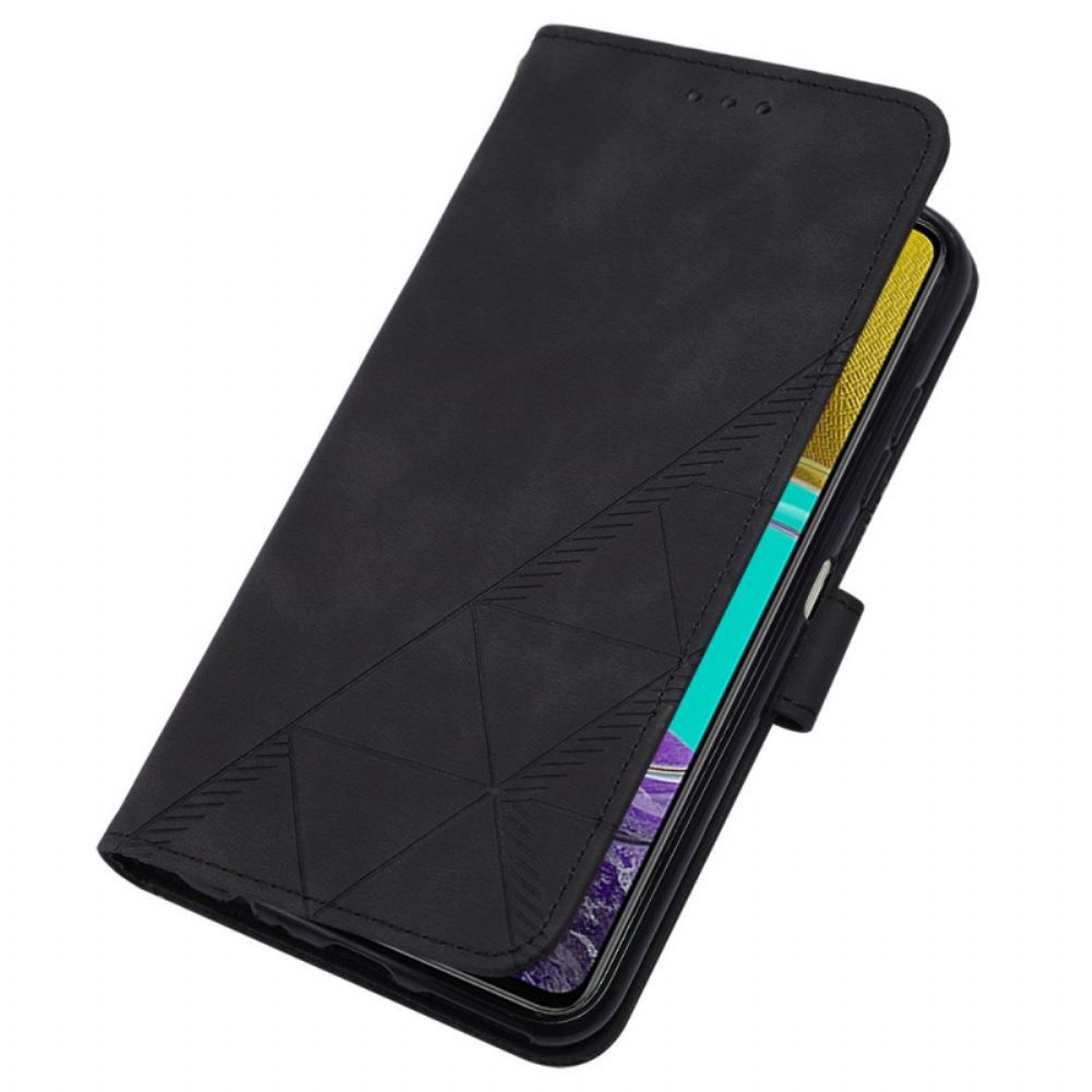 Folio-hoesje voor Samsung Galaxy M53 5G Schouder Driehoeken