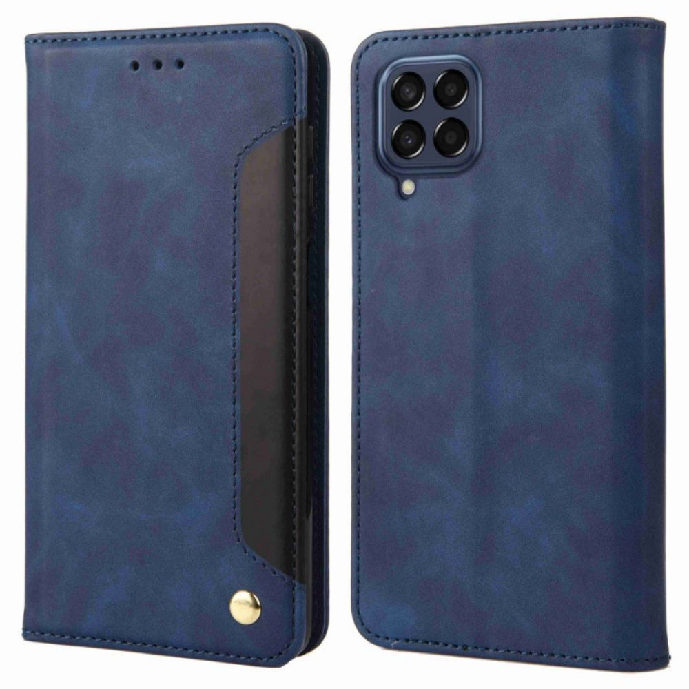 Folio-hoesje voor Samsung Galaxy M53 5G Tweekleurige Elegantie