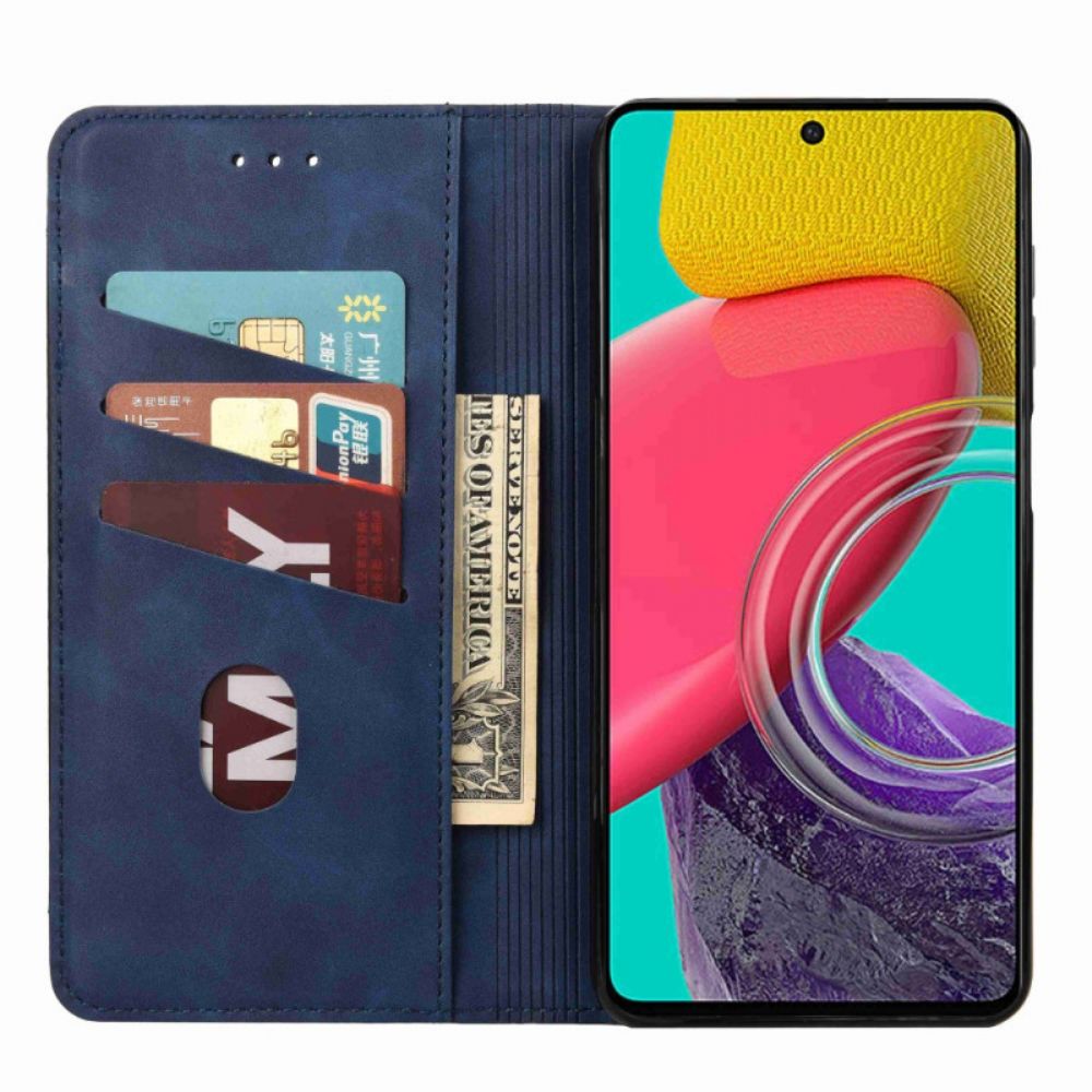 Folio-hoesje voor Samsung Galaxy M53 5G Tweekleurige Elegantie