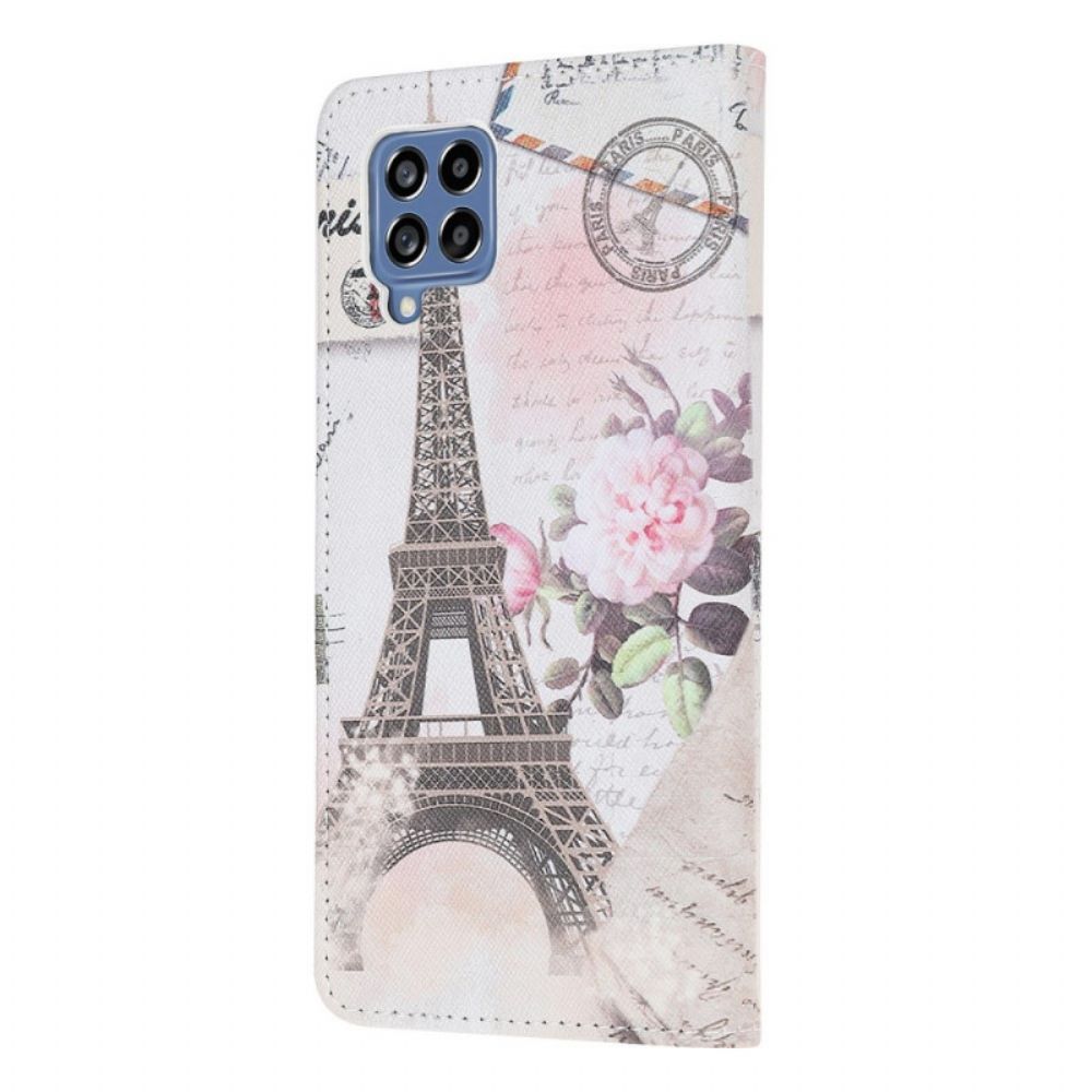 Folio-hoesje voor Samsung Galaxy M53 5G Vintage Eiffeltoren