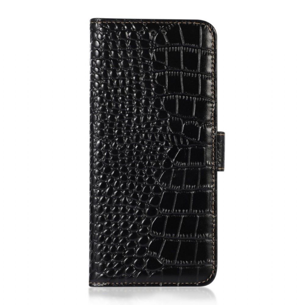 Leren Hoesje voor Samsung Galaxy M53 5G Rfid Krokodil Stijl