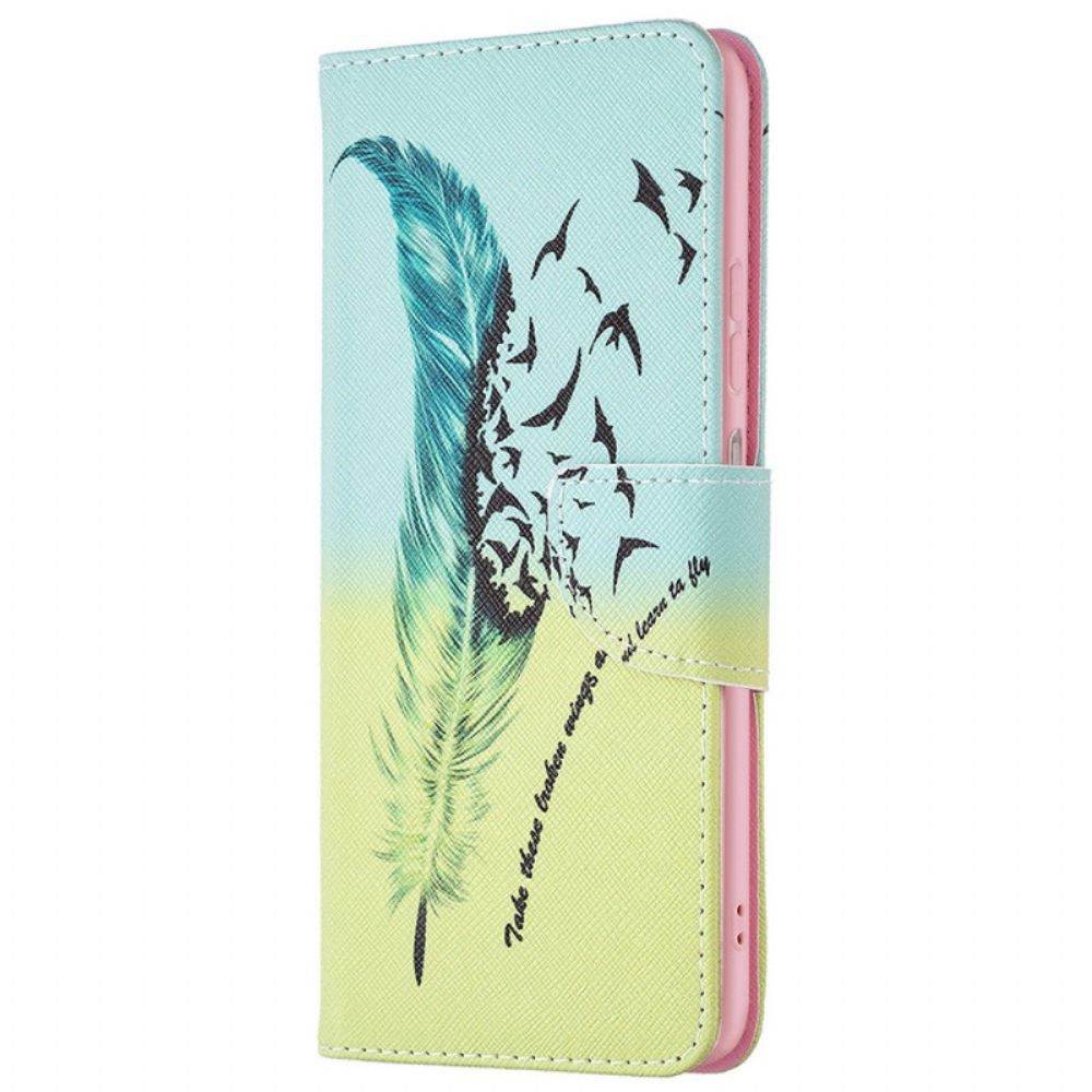 Leren Hoesje voor Samsung Galaxy M53 5G Veren