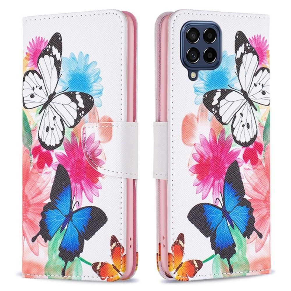 Leren Hoesje voor Samsung Galaxy M53 5G Vlinders Vlinders