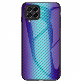 Telefoonhoesje voor Samsung Galaxy M53 5G Koolstofvezel Gehard Glas