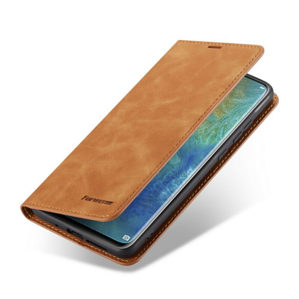 Bescherming Hoesje voor Huawei Mate 20 Folio-hoesje Lederen Effect Forwenw