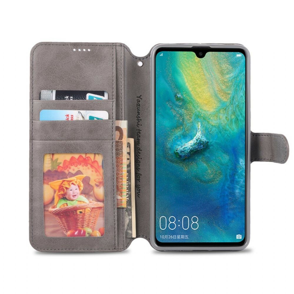 Folio-hoesje voor Huawei Mate 20 Azns Leereffect