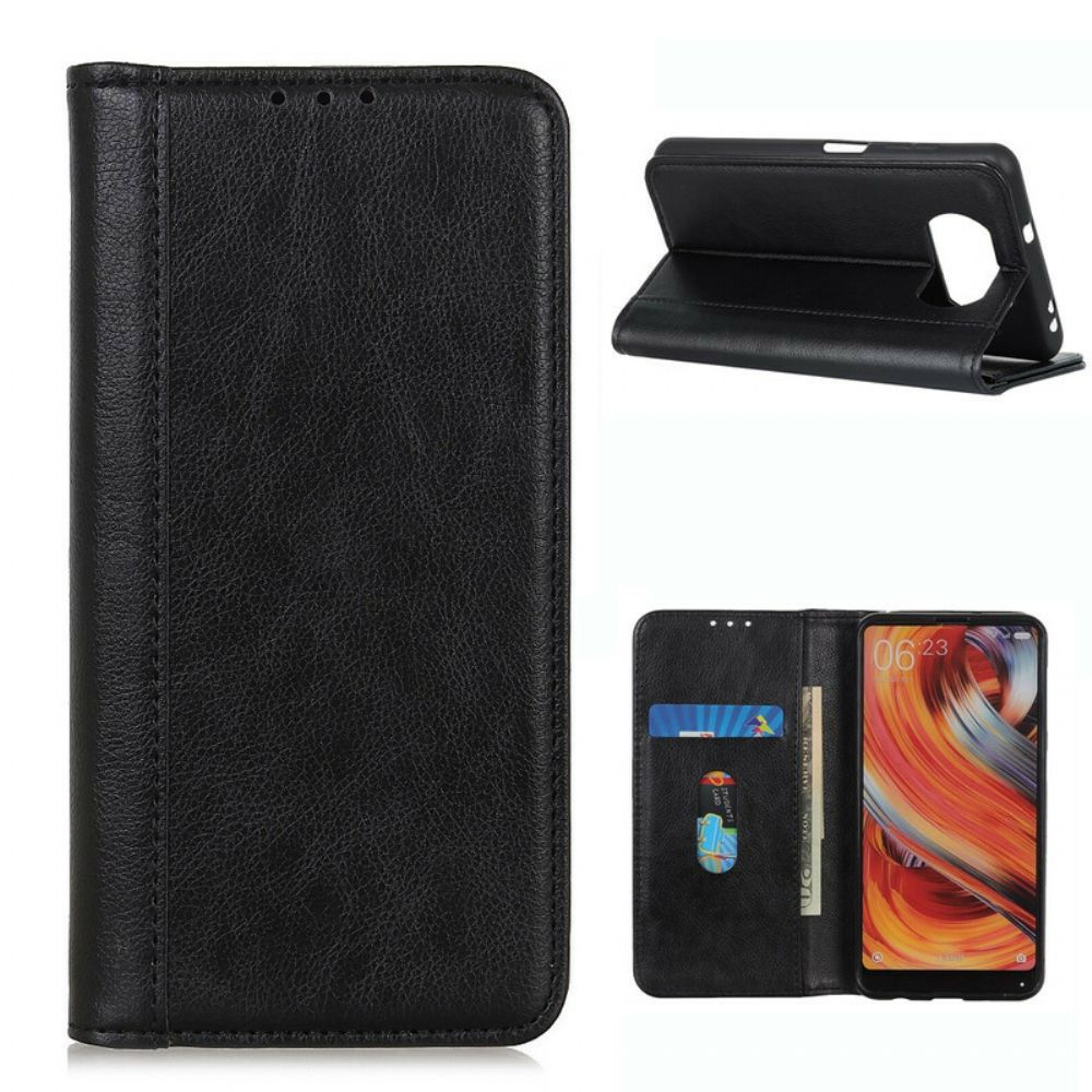 Bescherming Hoesje voor Poco X3 / X3 Pro / X3 NFC Folio-hoesje Elegance Split Litchi Leer