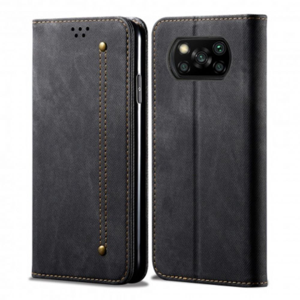 Bescherming Hoesje voor Poco X3 / X3 Pro / X3 NFC Folio-hoesje Imitatieleer Jeanstextuur