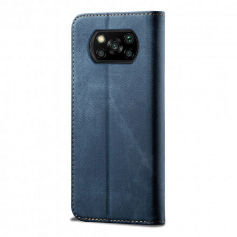 Bescherming Hoesje voor Poco X3 / X3 Pro / X3 NFC Folio-hoesje Imitatieleer Jeanstextuur