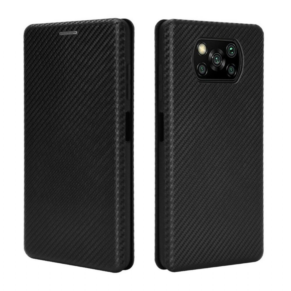 Bescherming Hoesje voor Poco X3 / X3 Pro / X3 NFC Folio-hoesje Koolstofvezel Met Steunring