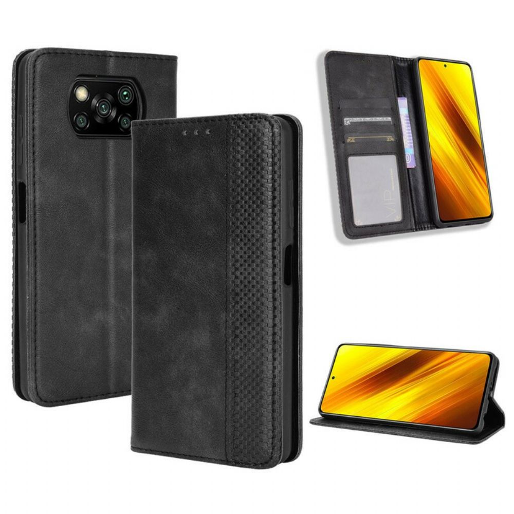 Bescherming Hoesje voor Poco X3 / X3 Pro / X3 NFC Folio-hoesje Vintage Gestileerd Leereffect