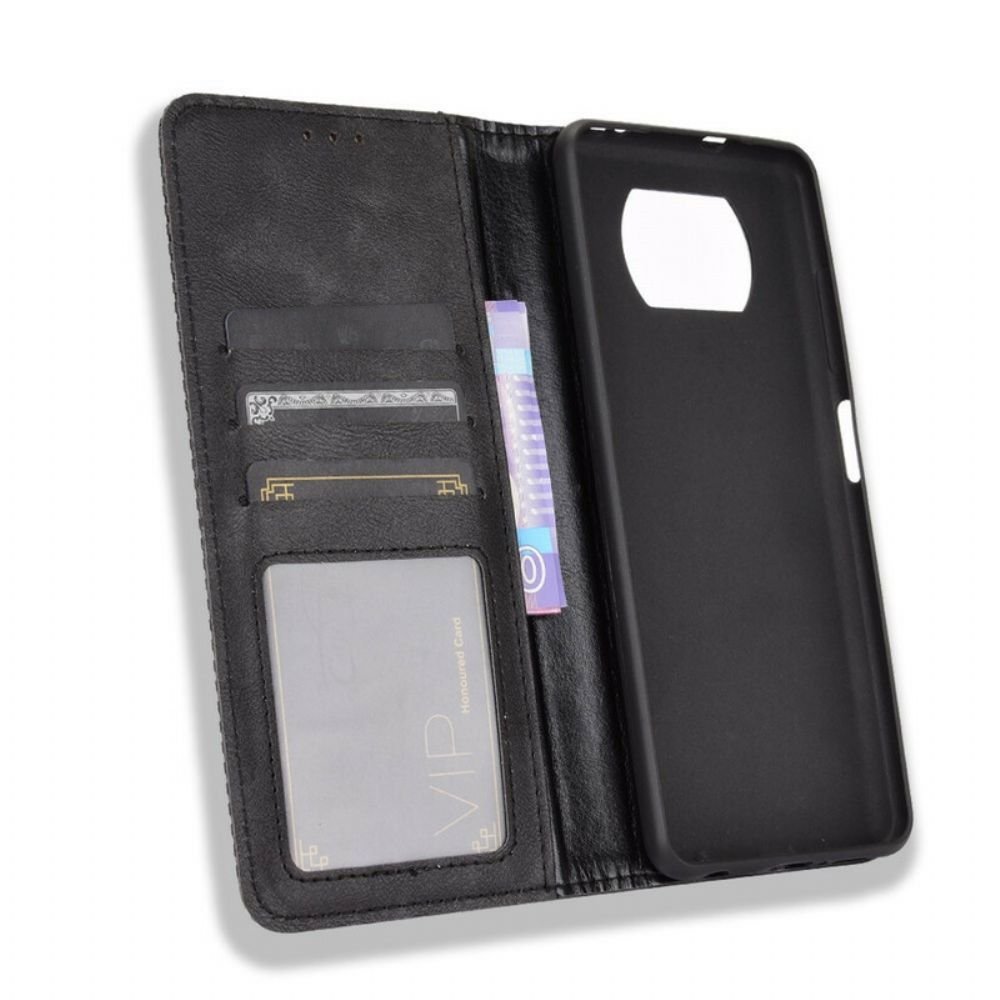 Bescherming Hoesje voor Poco X3 / X3 Pro / X3 NFC Folio-hoesje Vintage Gestileerd Leereffect