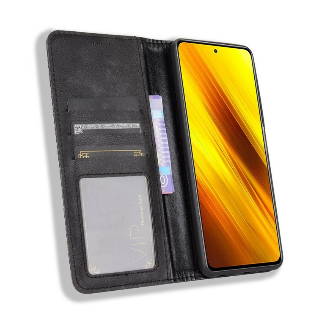 Bescherming Hoesje voor Poco X3 / X3 Pro / X3 NFC Folio-hoesje Vintage Gestileerd Leereffect