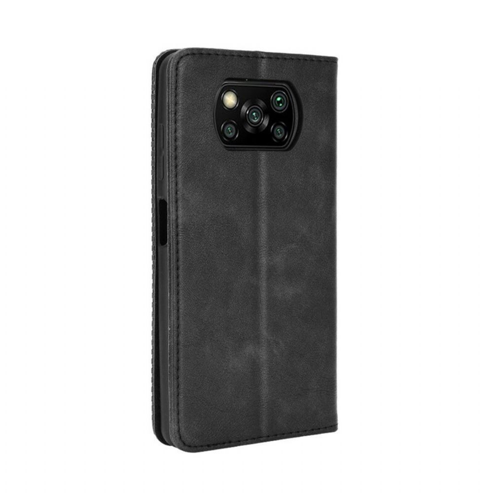 Bescherming Hoesje voor Poco X3 / X3 Pro / X3 NFC Folio-hoesje Vintage Gestileerd Leereffect