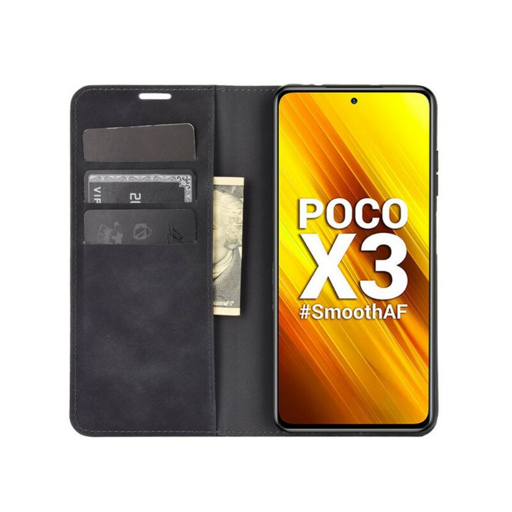 Bescherming Hoesje voor Poco X3 / X3 Pro / X3 NFC Folio-hoesje Zacht Leereffect