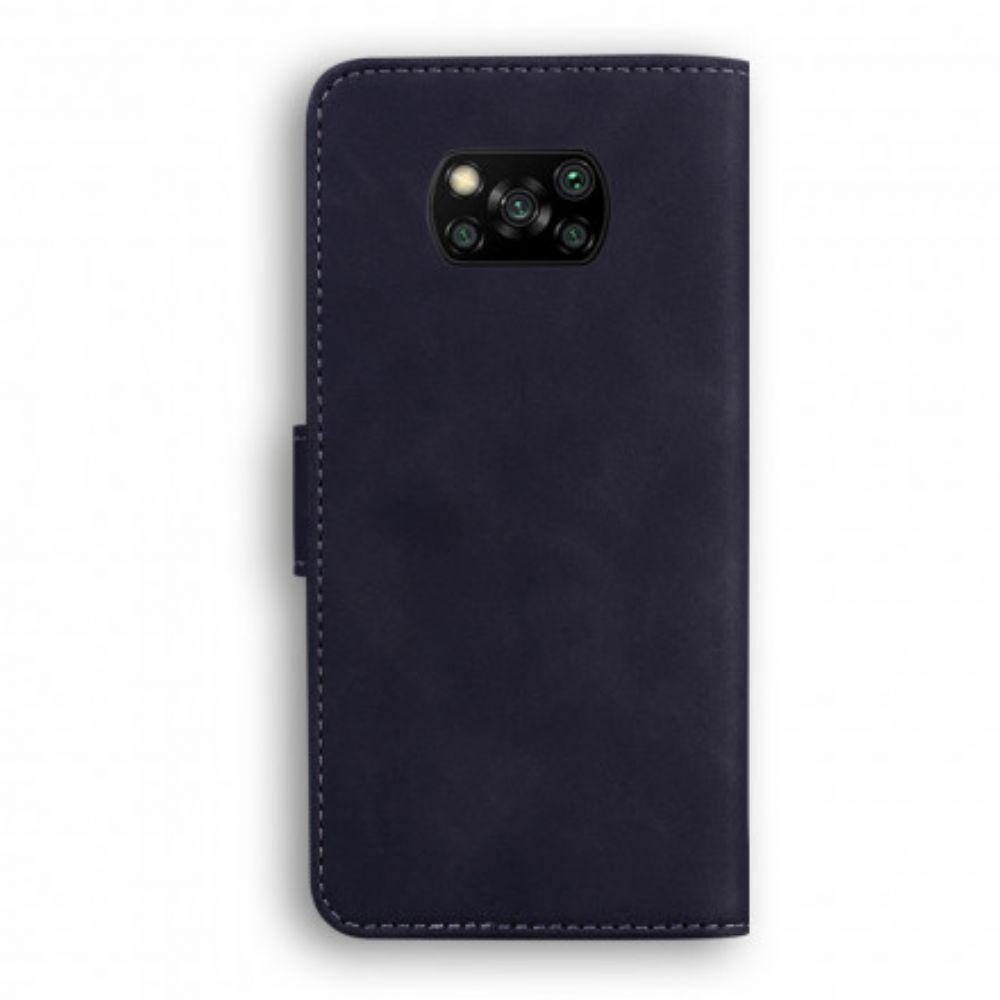 Flip Case voor Poco X3 / X3 Pro / X3 NFC Zwart Leereffect