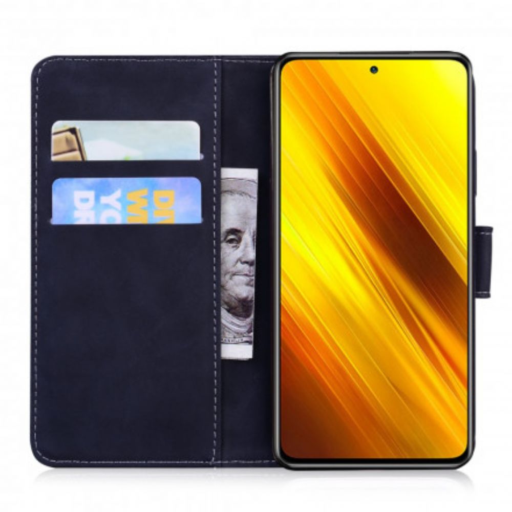 Flip Case voor Poco X3 / X3 Pro / X3 NFC Zwart Leereffect