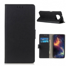 Folio-hoesje voor Poco X3 / X3 Pro / X3 NFC Eenvoudig Glanzend Leereffect