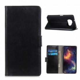 Folio-hoesje voor Poco X3 / X3 Pro / X3 NFC Eenvoudig Glanzend Leereffect